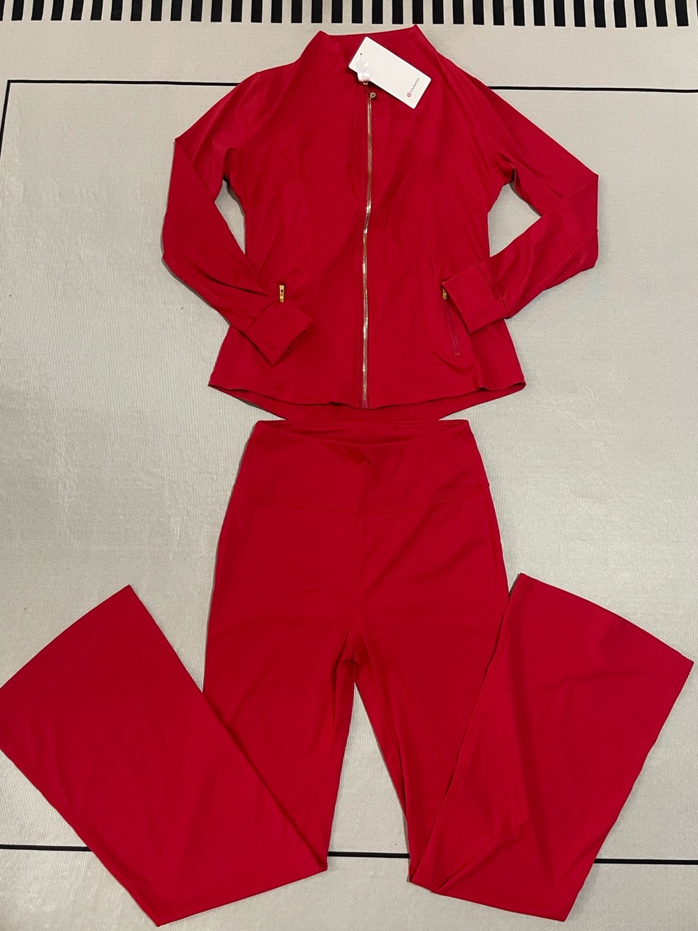 lululemon athletica Women's Bright Red Zip-Up Bomber Jacket